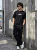 Black Oversized Bio Wash Terry