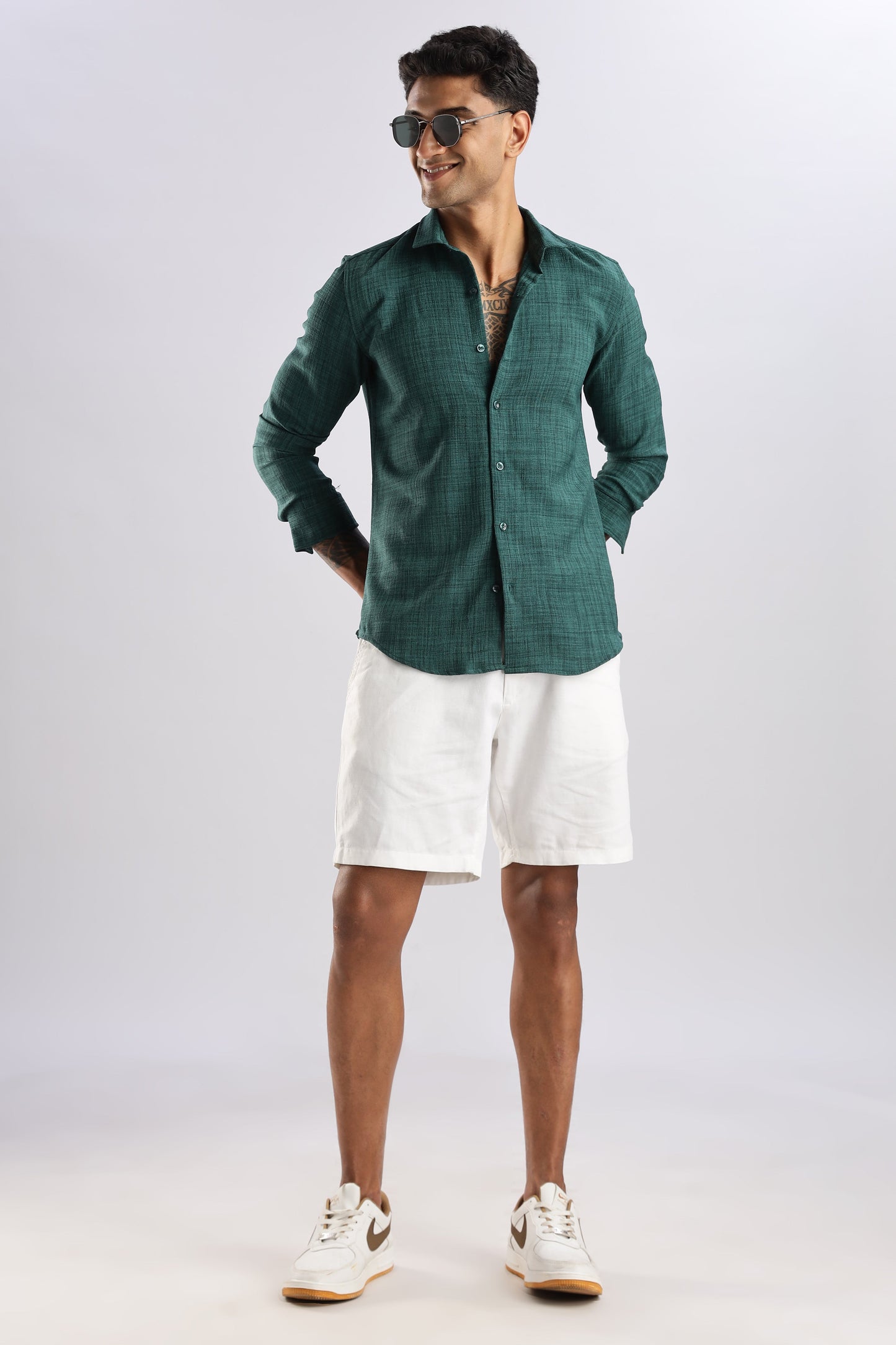 Men Air Like Linen Vintage Shirt-Olive