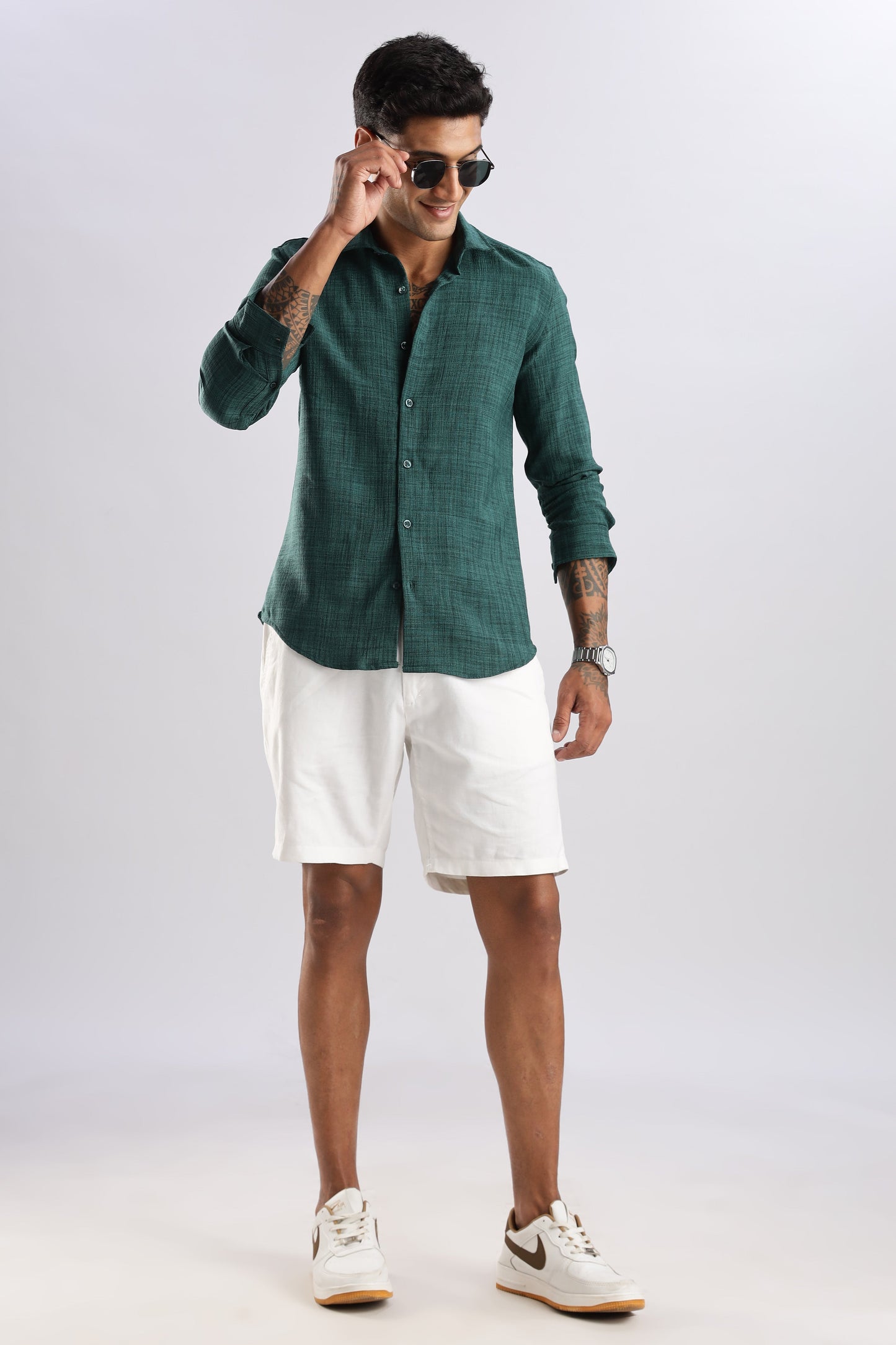 Men Air Like Linen Vintage Shirt-Olive