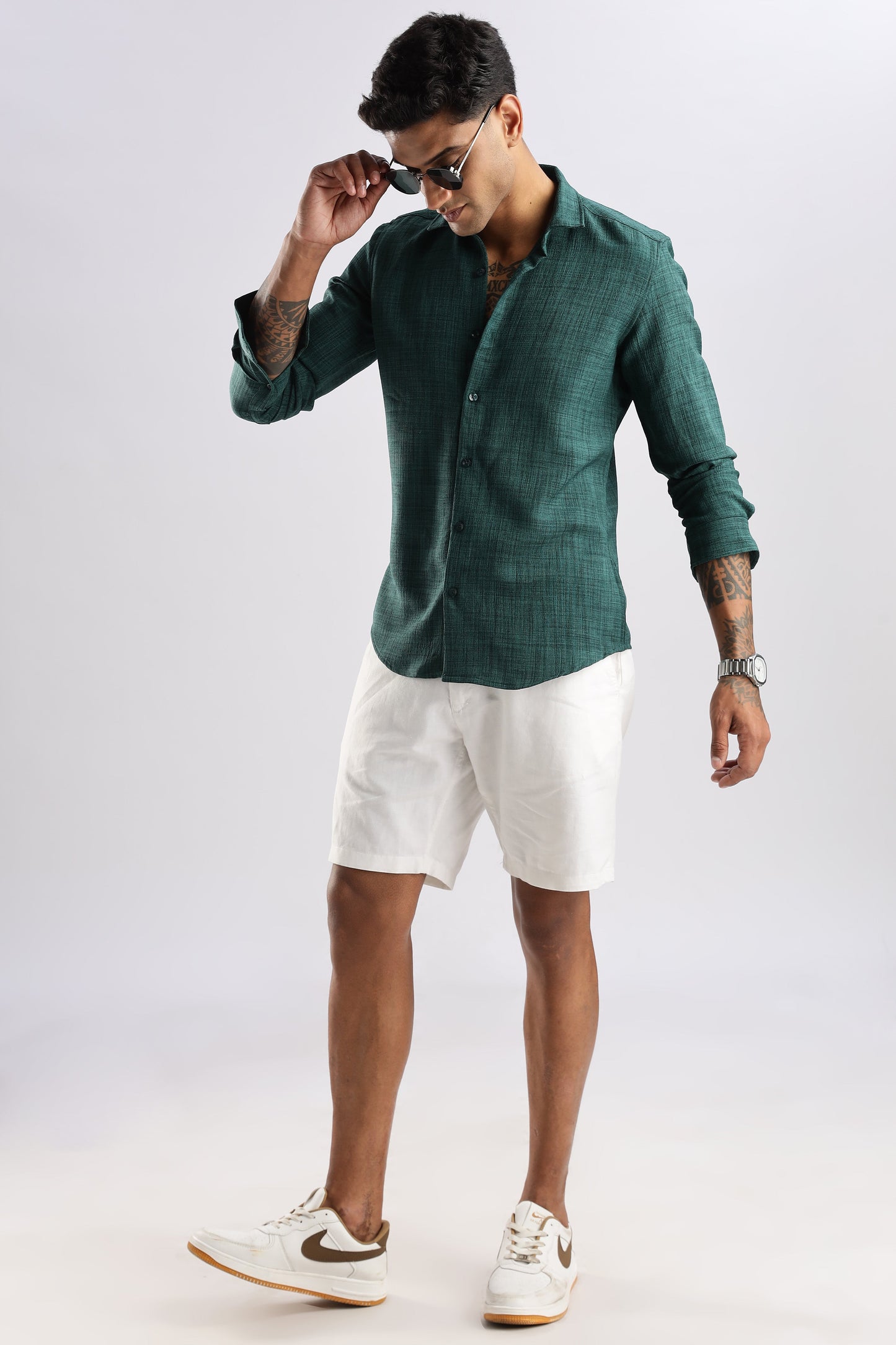 Men Air Like Linen Vintage Shirt-Olive