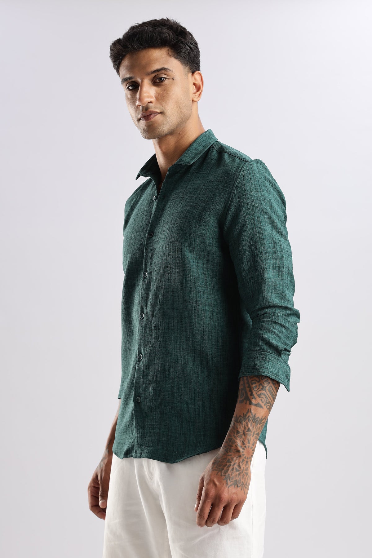 Men Air Like Linen Vintage Shirt-Olive