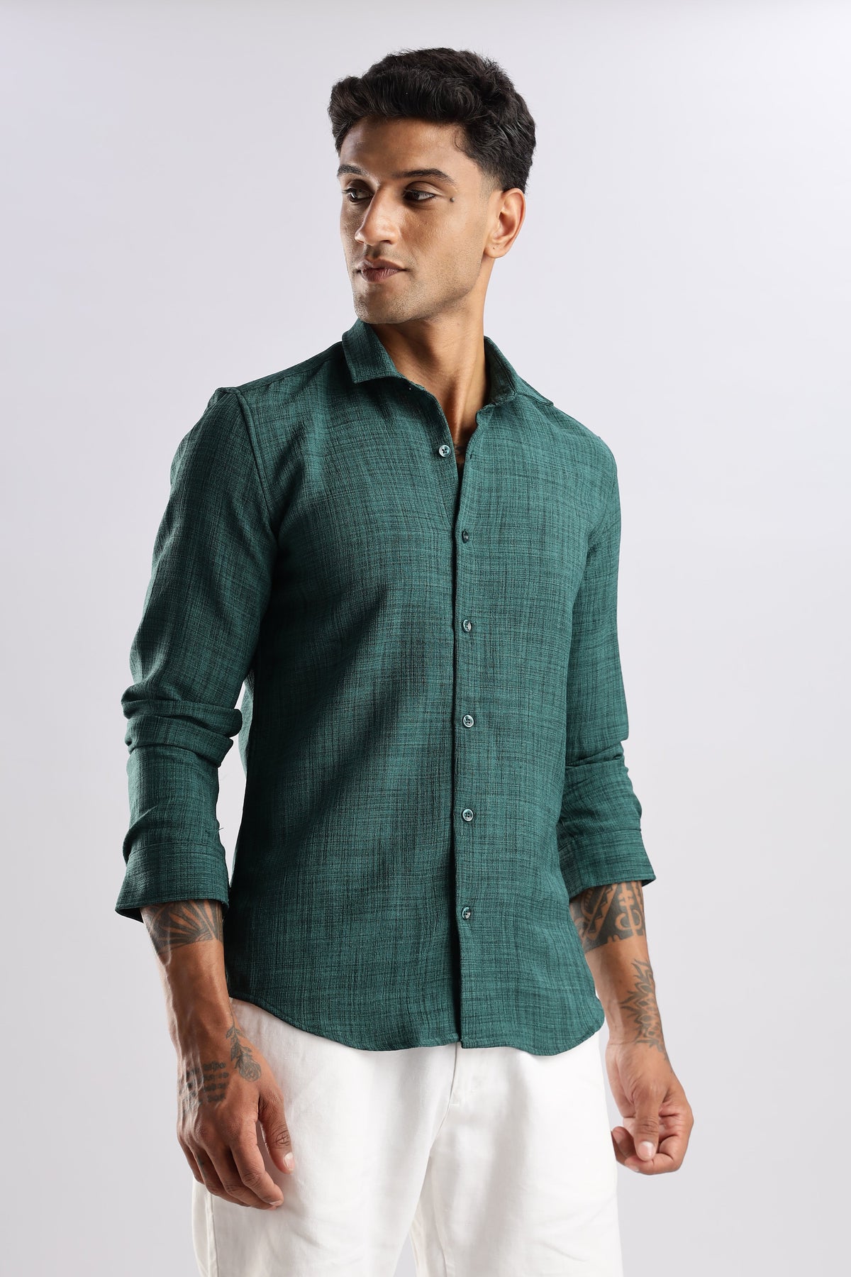 Men Air Like Linen Vintage Shirt-Olive