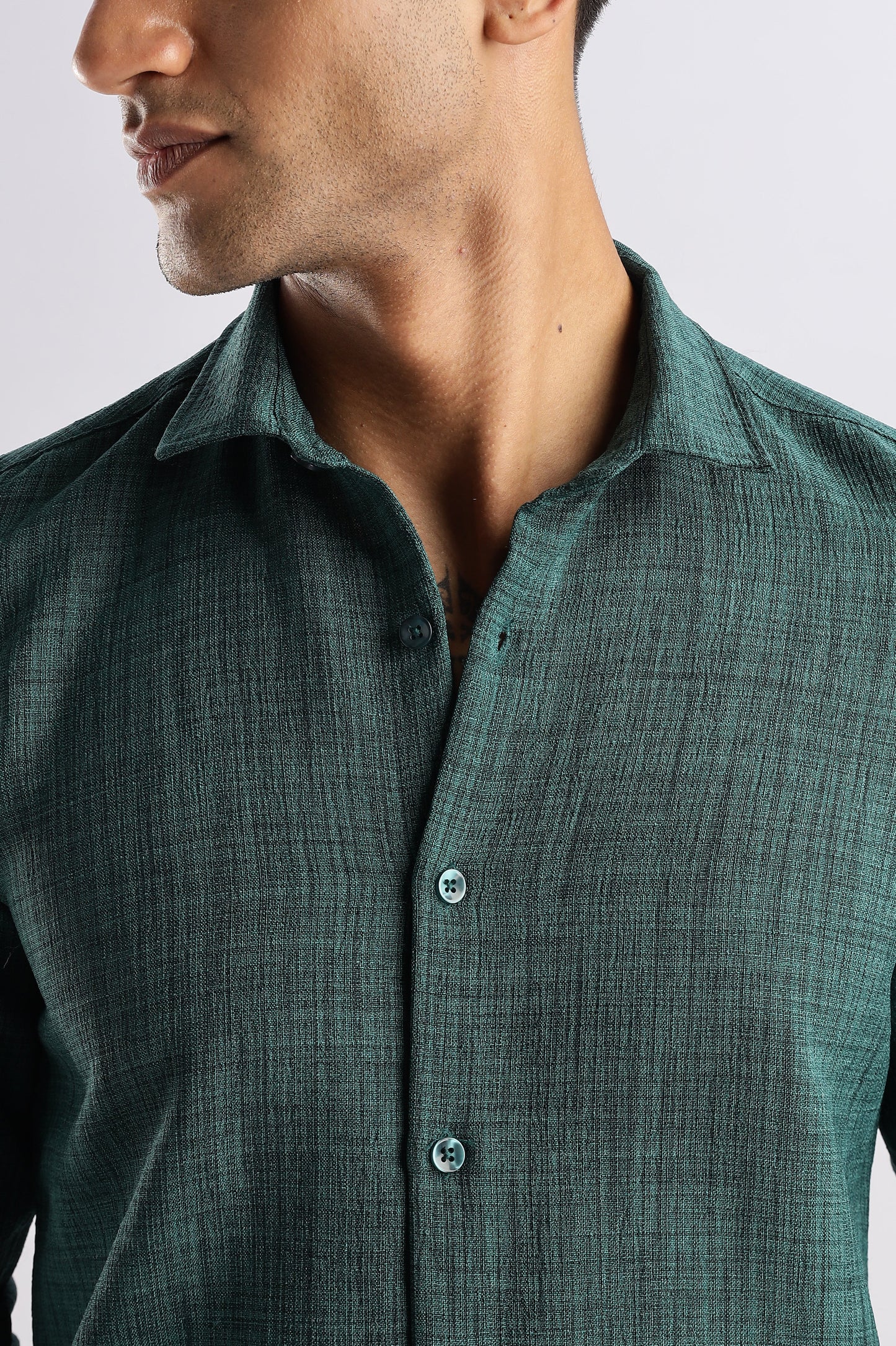 Men Air Like Linen Vintage Shirt-Olive