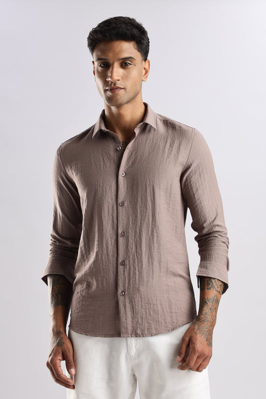 Men Lucas Look Linen Shirt-Lavender