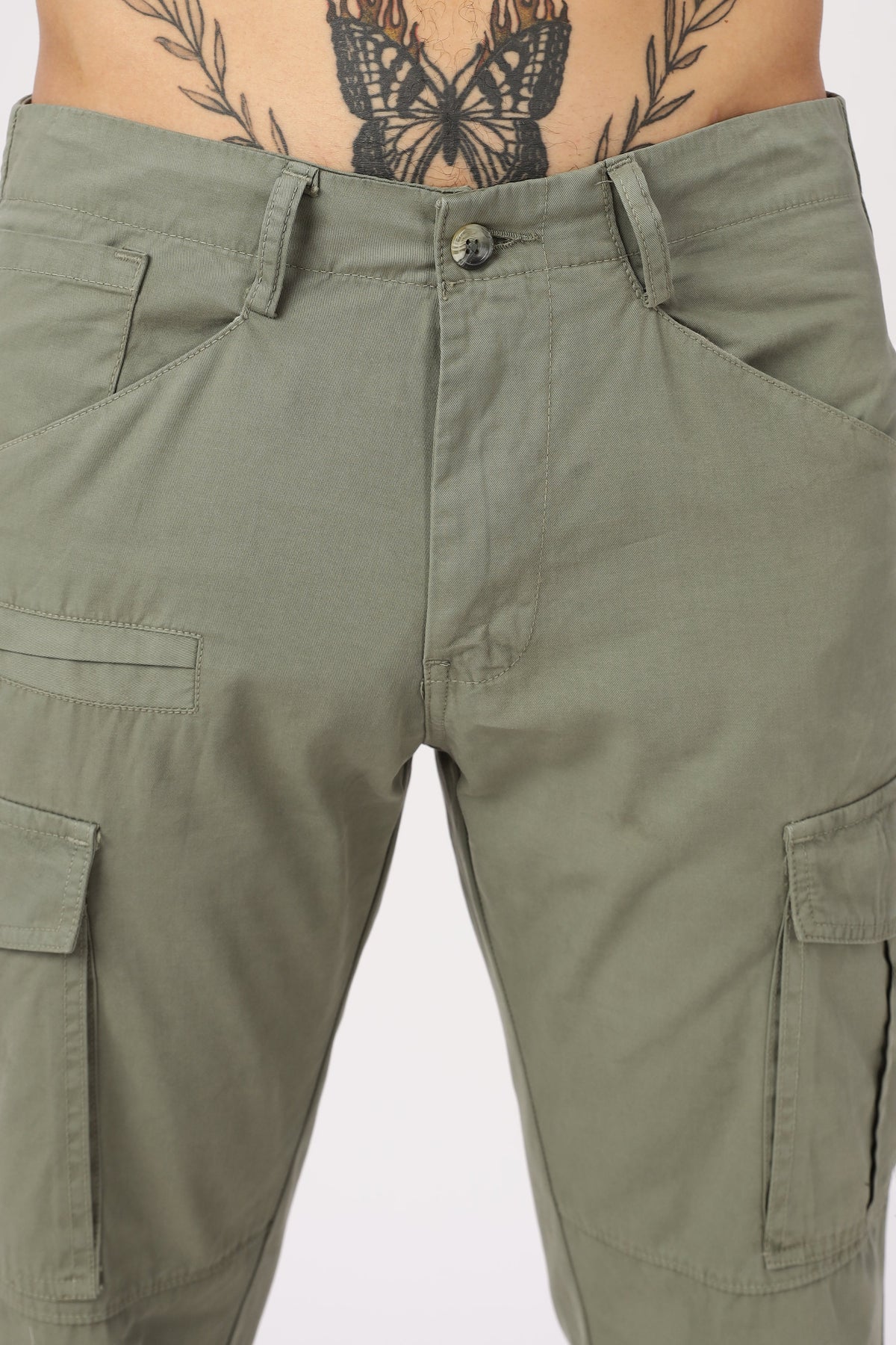 Men Dyed Bulky Cargo-Lt Olive