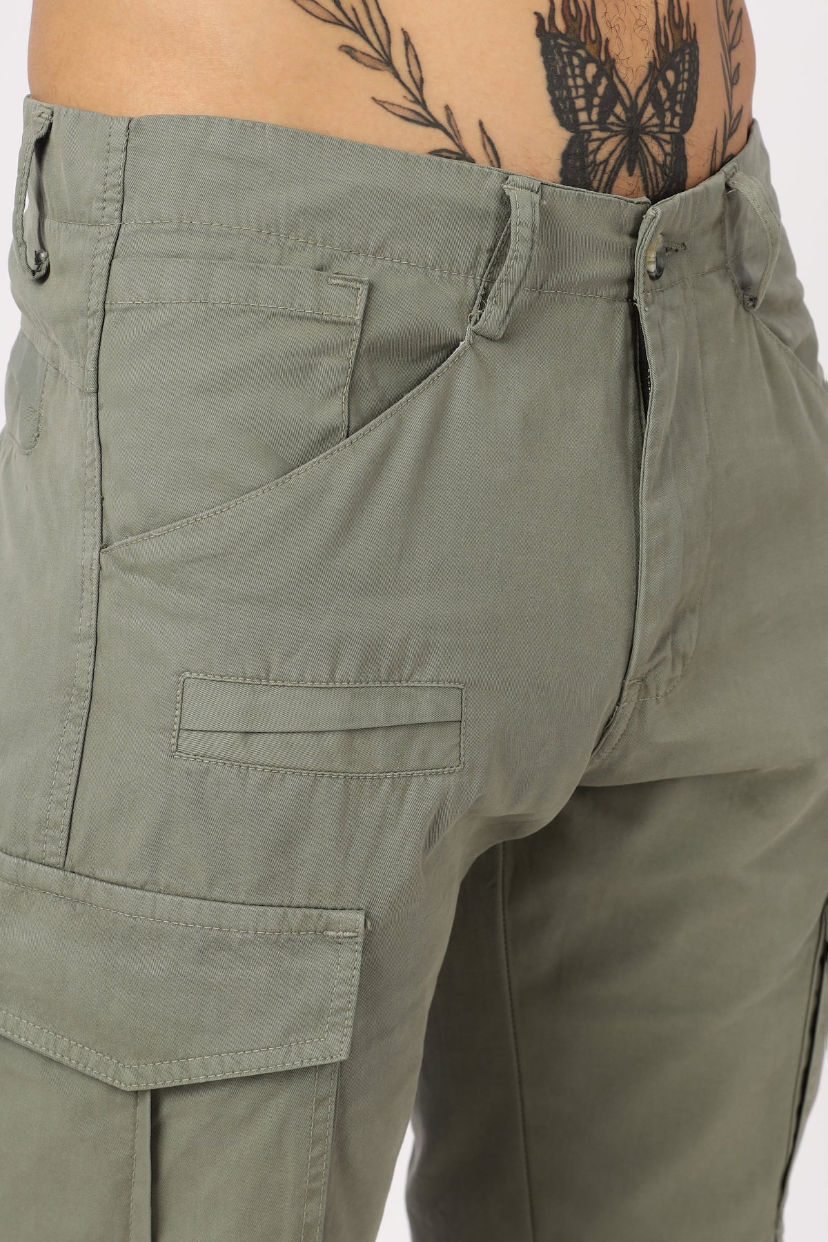 Men Dyed Bulky Cargo-Lt Olive