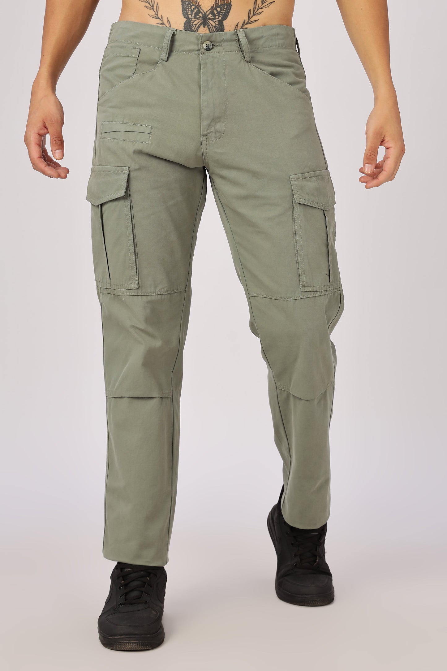 Men Dyed Bulky Cargo-Lt Olive