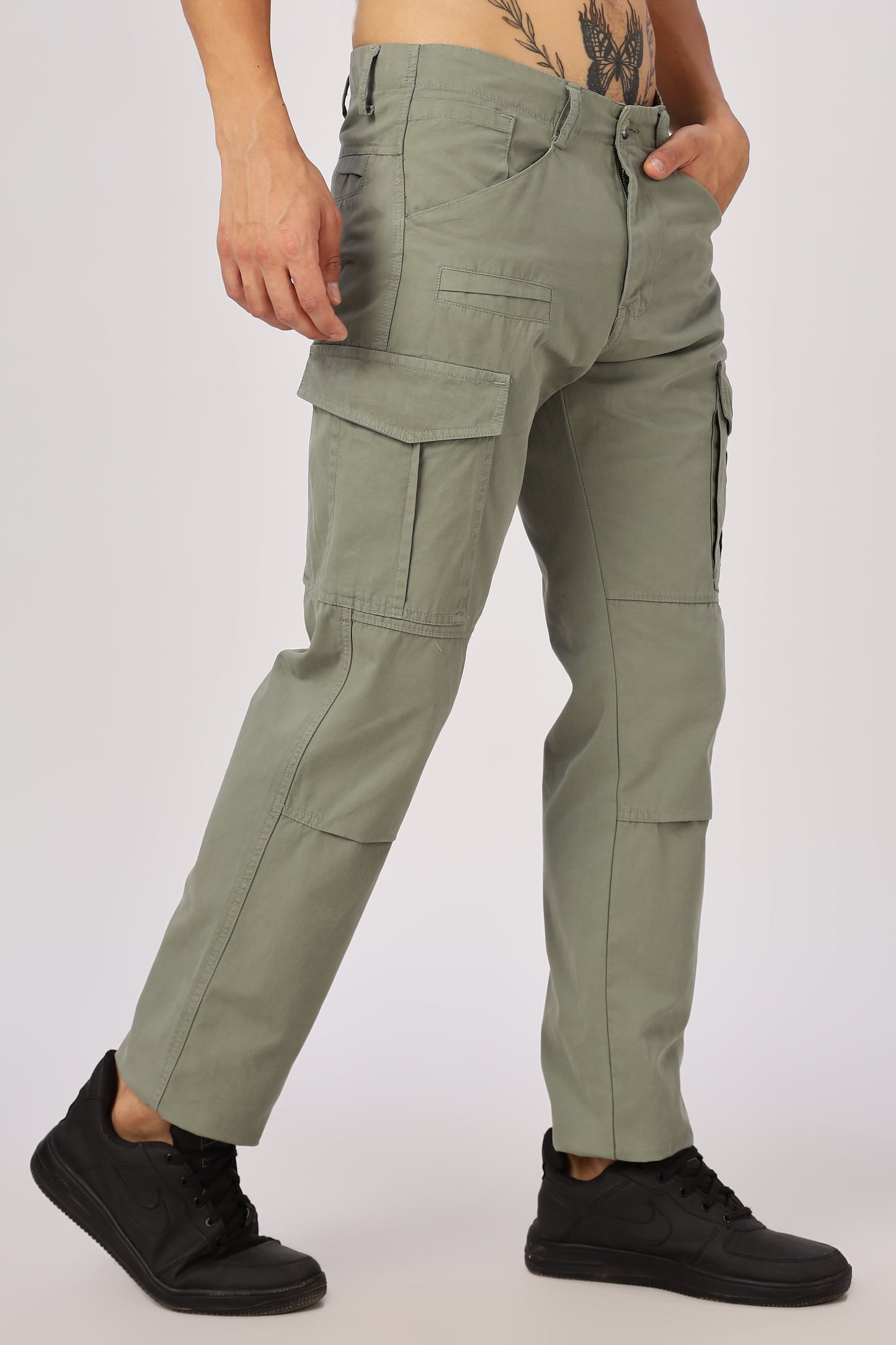 Men Dyed Bulky Cargo-Lt Olive