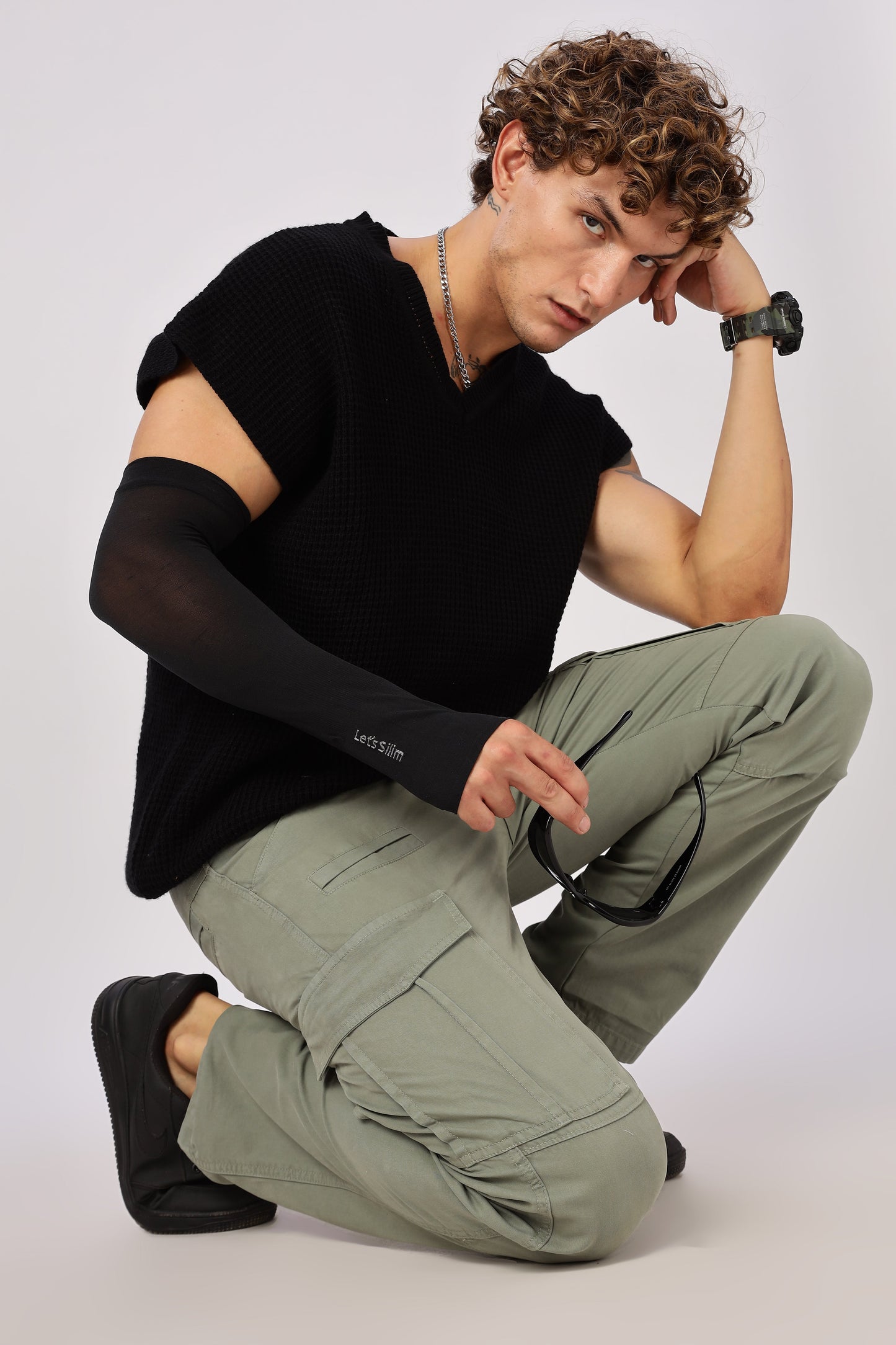 Men Dyed Bulky Cargo-Lt Olive