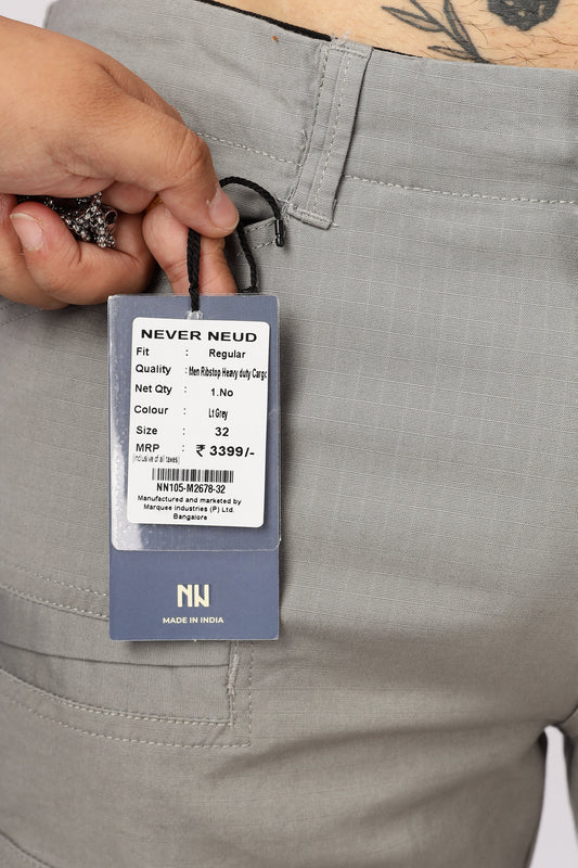 Men Ribstop Heavy duty Cargo-Lt Grey