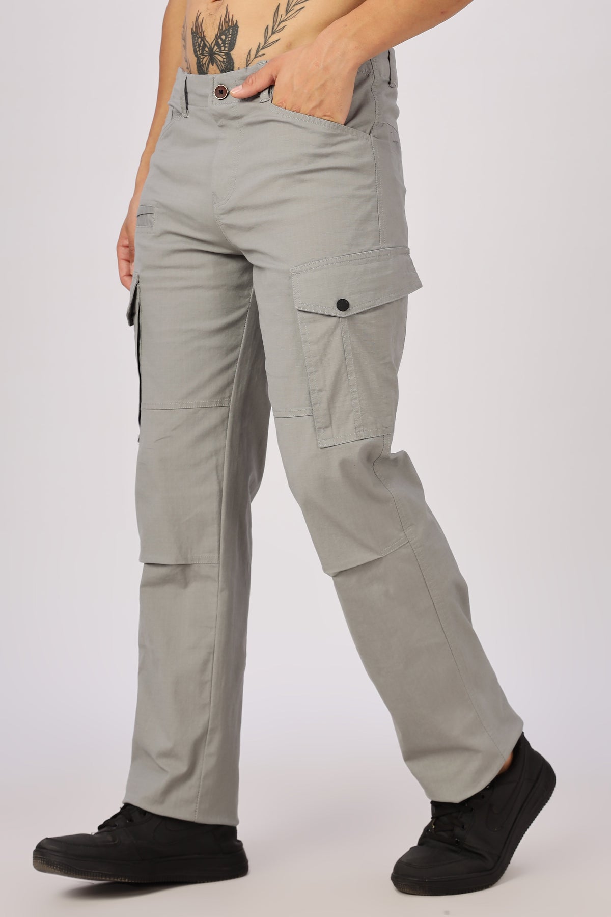 Men Ribstop Heavy duty Cargo-Lt Grey
