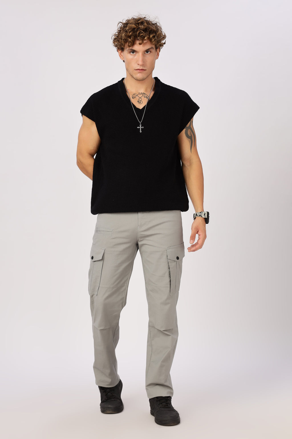 Men Ribstop Heavy duty Cargo-Lt Grey