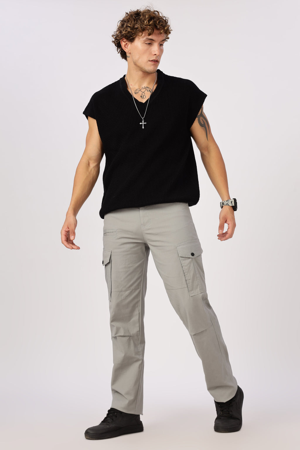 Men Ribstop Heavy duty Cargo-Lt Grey