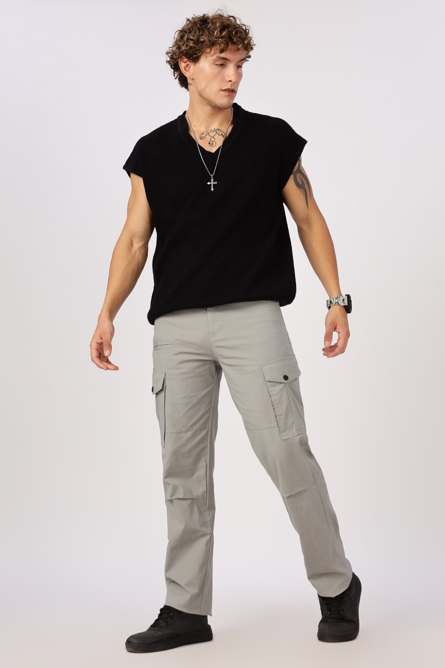 Men Ribstop Heavy duty Cargo-Lt Grey