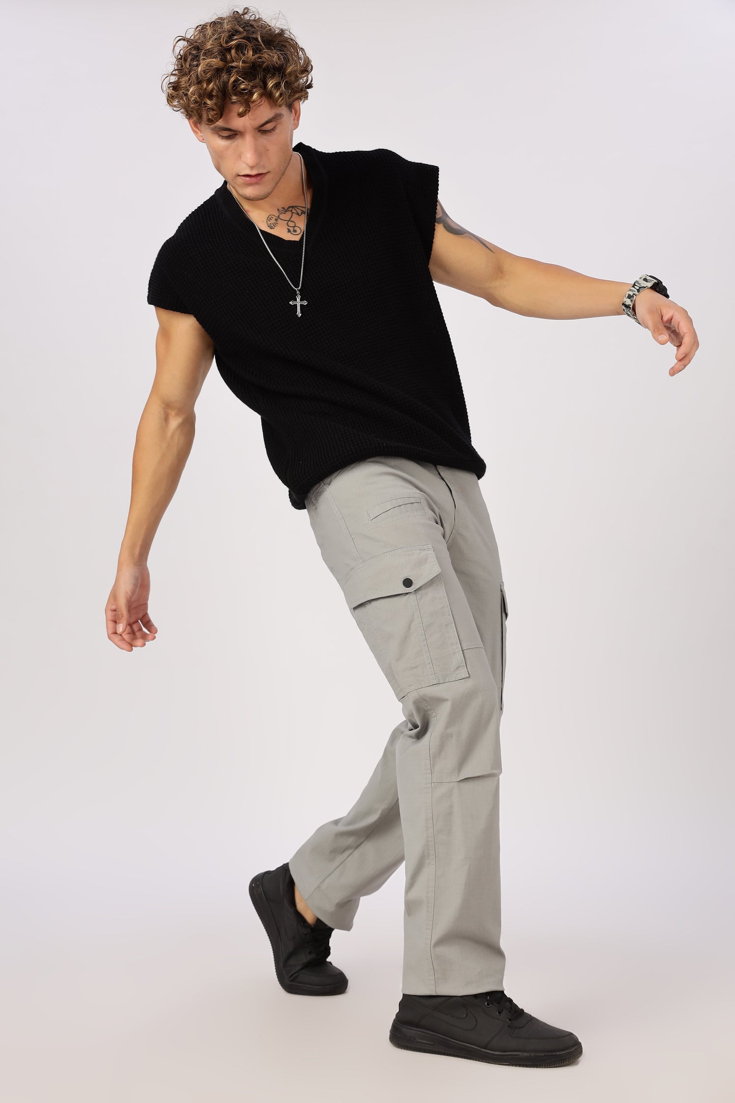 Men Ribstop Heavy duty Cargo-Lt Grey