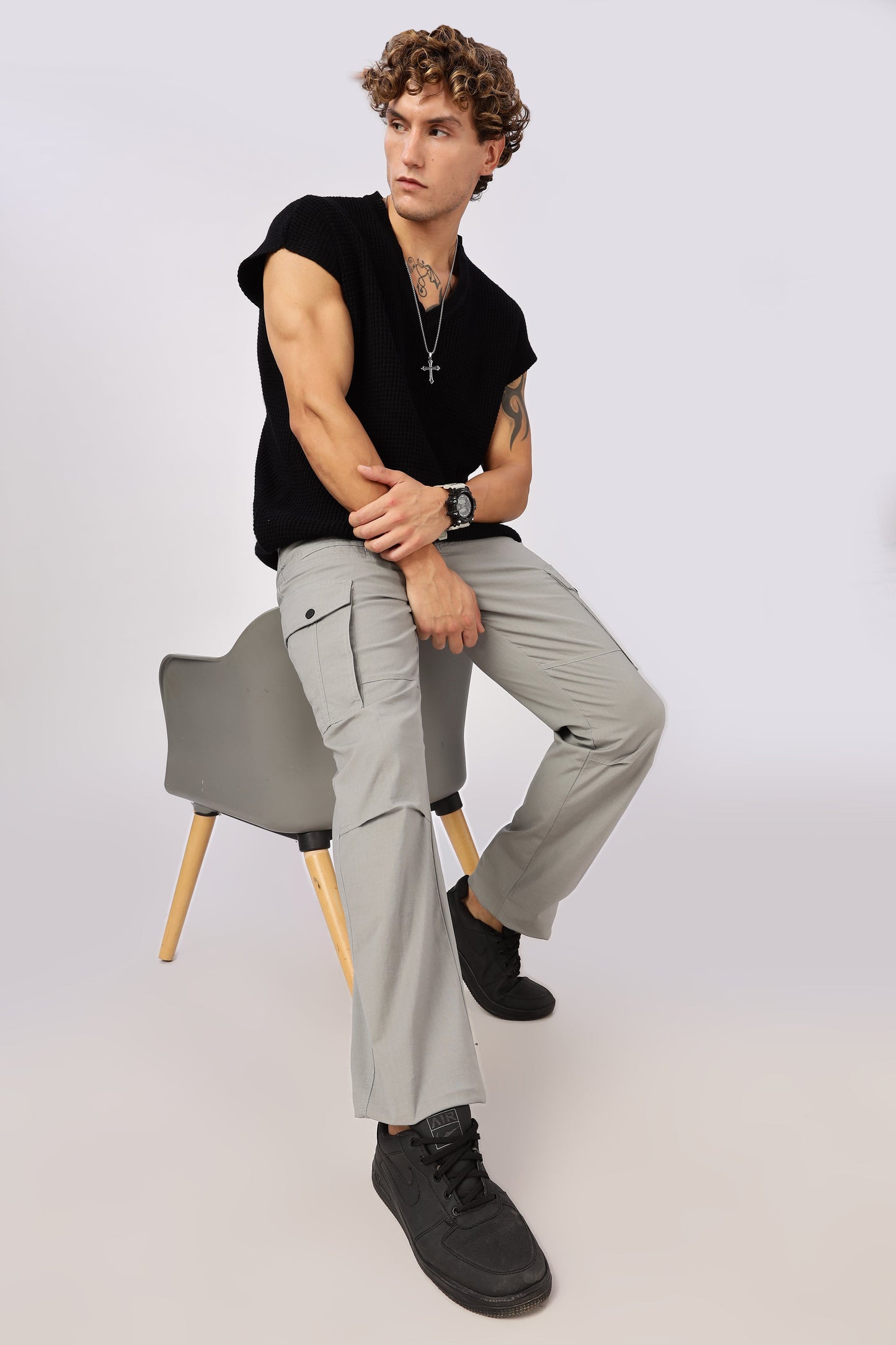 Men Ribstop Heavy duty Cargo-Lt Grey