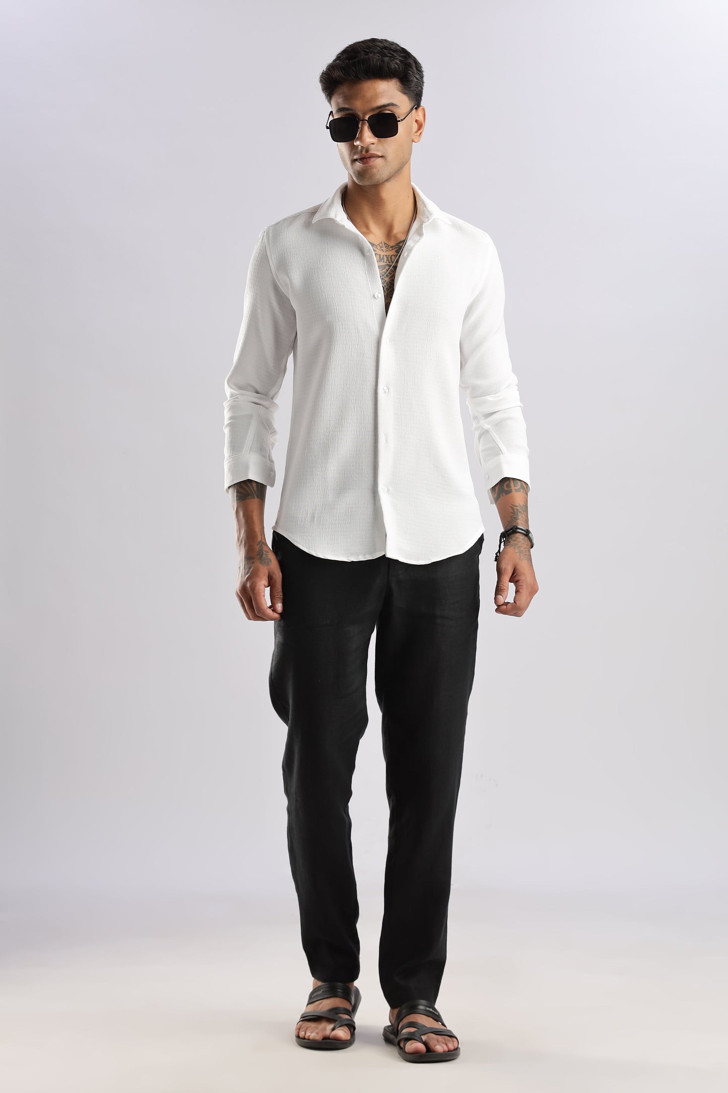 Men Air Like Linen Vintage Shirt-White