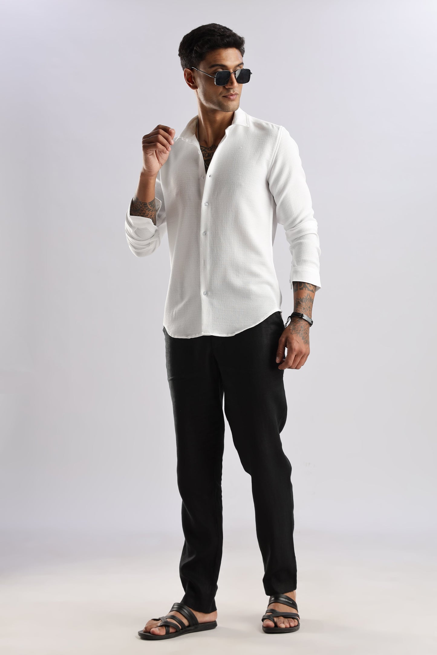 Men Air Like Linen Vintage Shirt-White