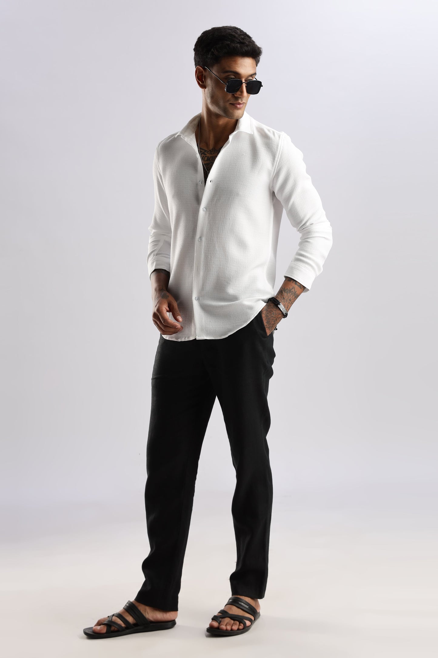 Men Air Like Linen Vintage Shirt-White