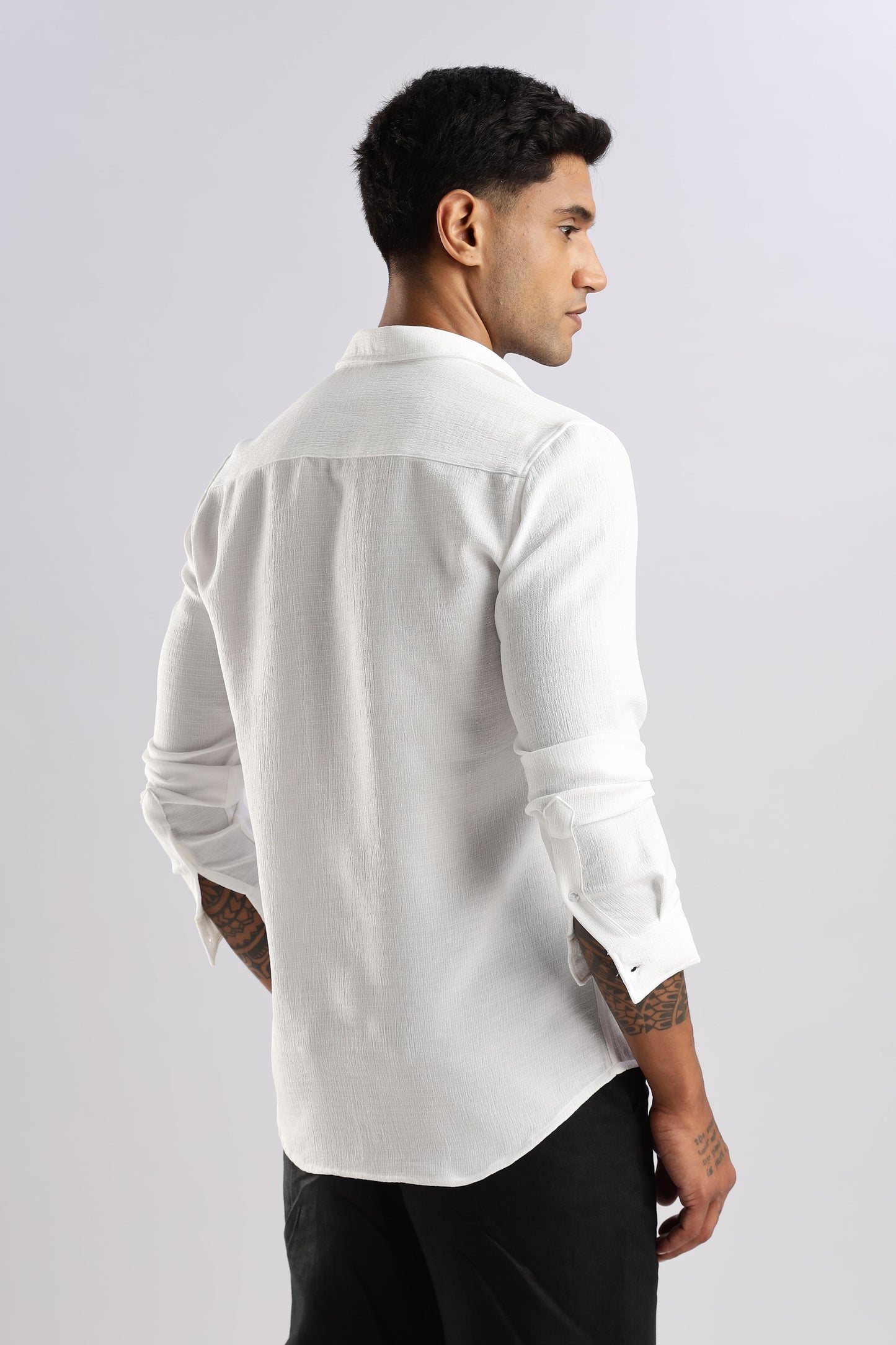 Men Air Like Linen Vintage Shirt-White