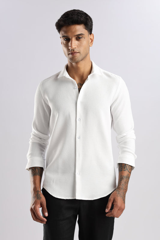Men Air Like Linen Vintage Shirt-White