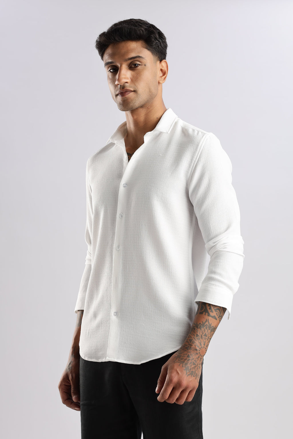 Men Air Like Linen Vintage Shirt-White