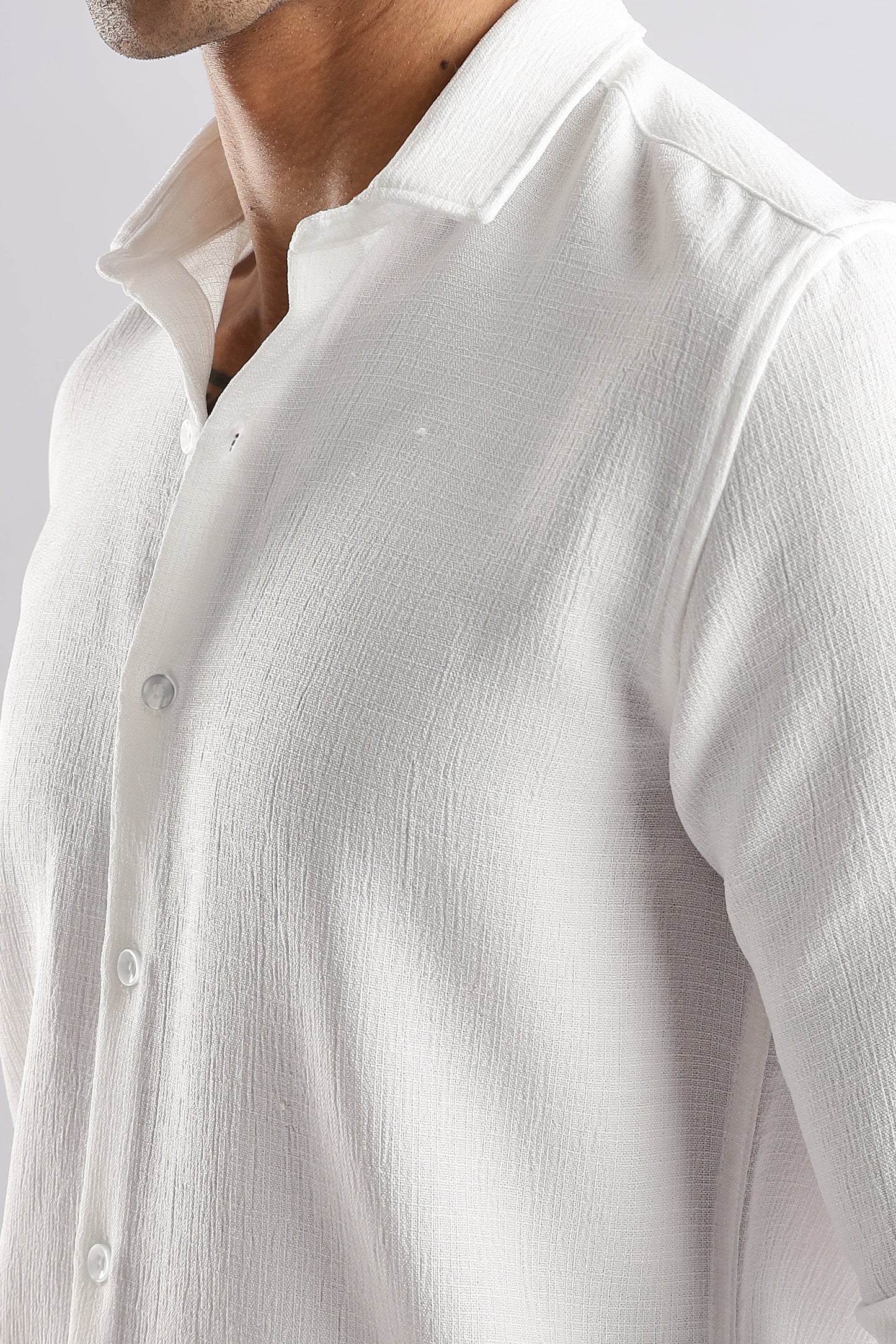 Men Air Like Linen Vintage Shirt-White