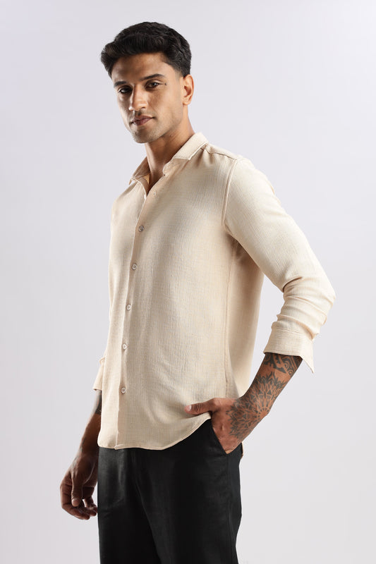 Men Air Like Linen Vintage Shirt-Beige