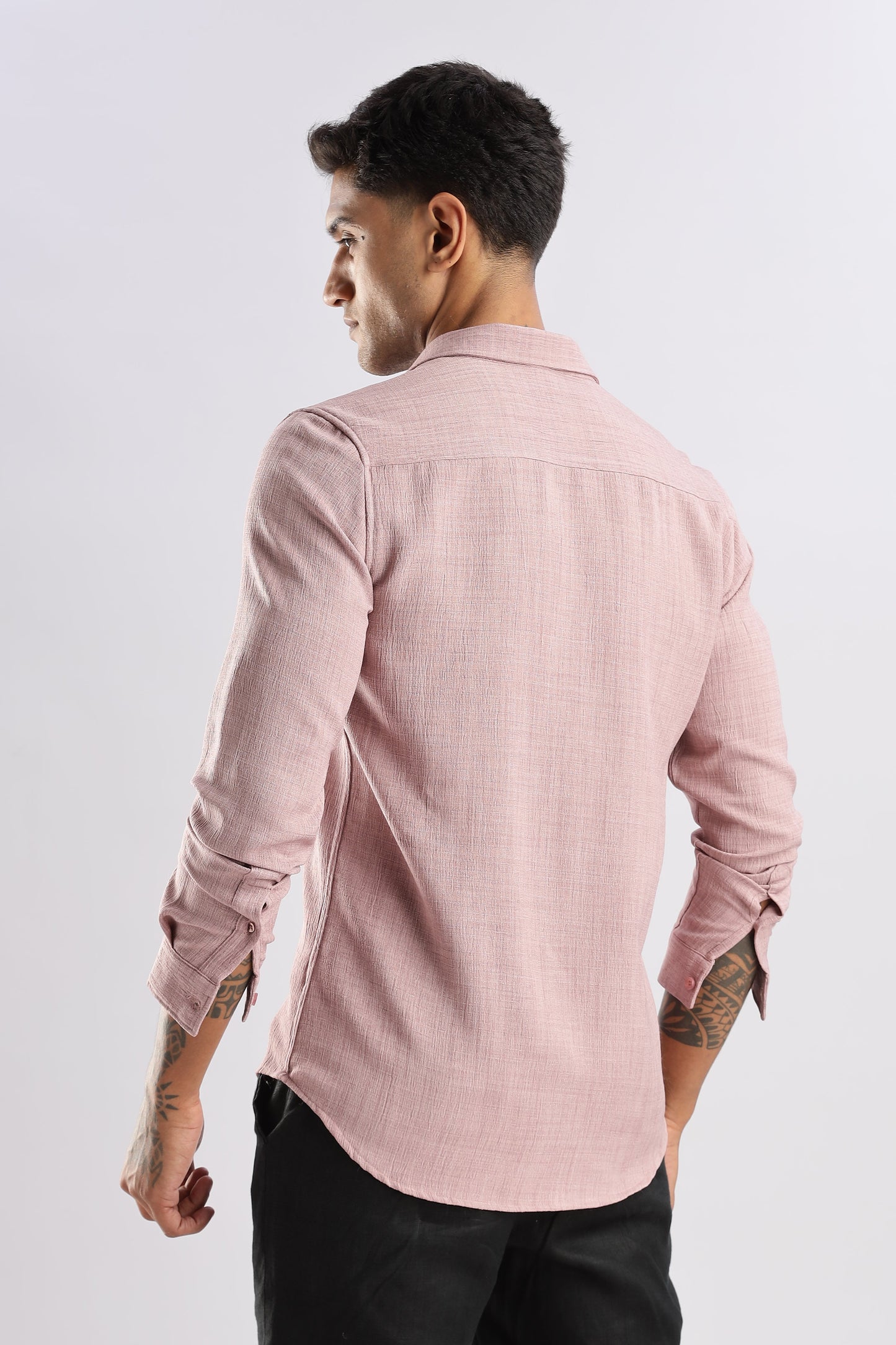 Men Air Like Linen Vintage Shirt-Pink