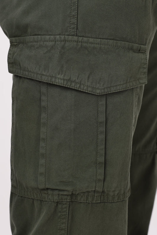 Men Dyed Bulky Cargo-Olive