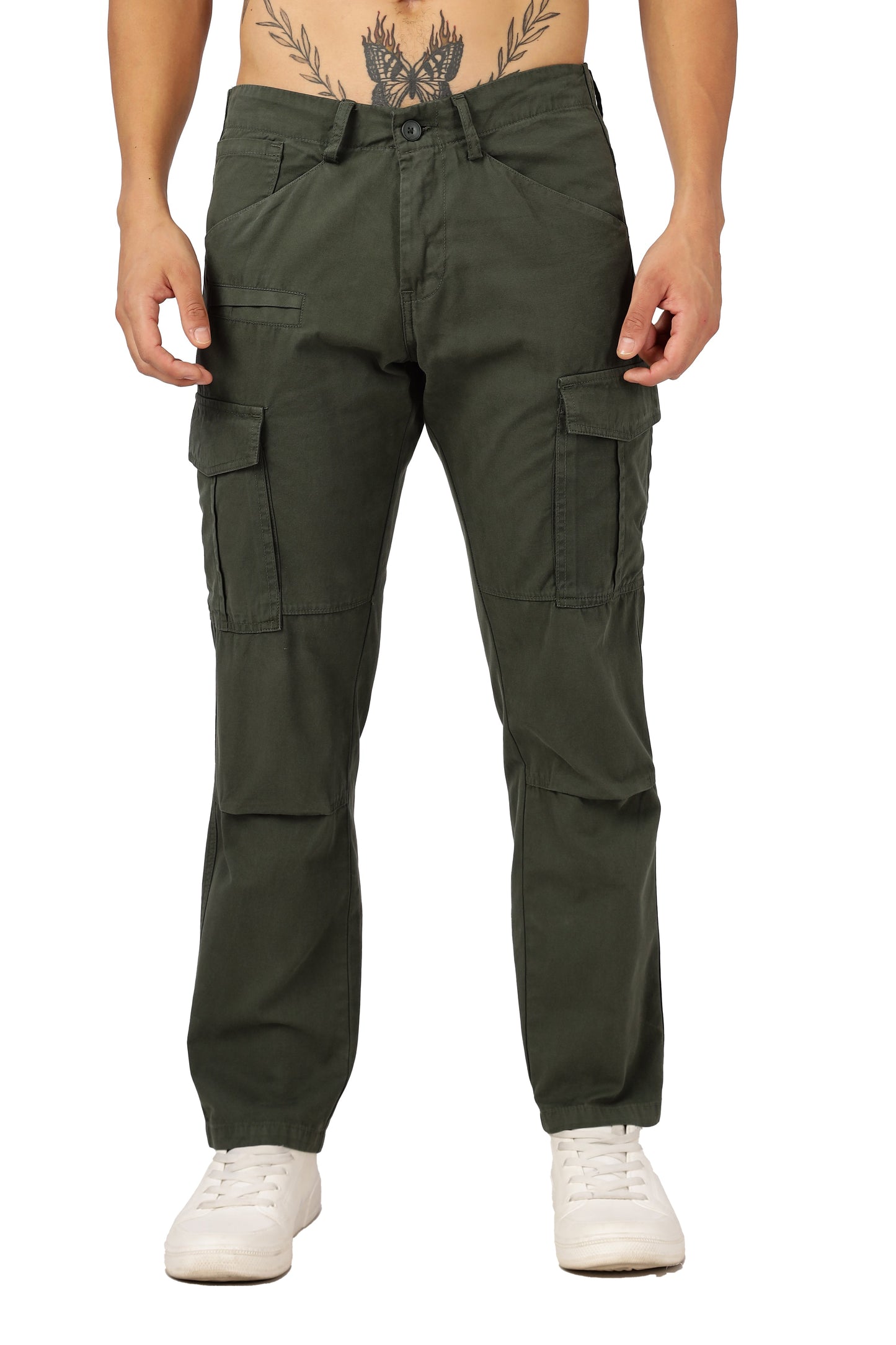 Men Dyed Bulky Cargo-Olive