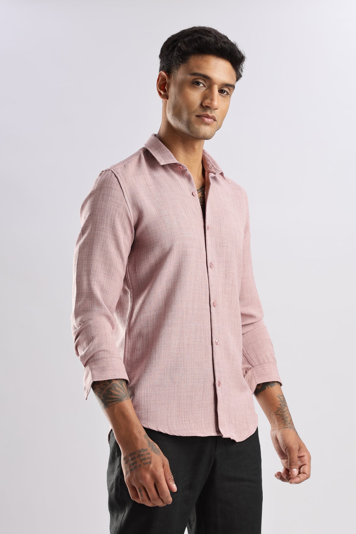 Men Air Like Linen Vintage Shirt-Pink