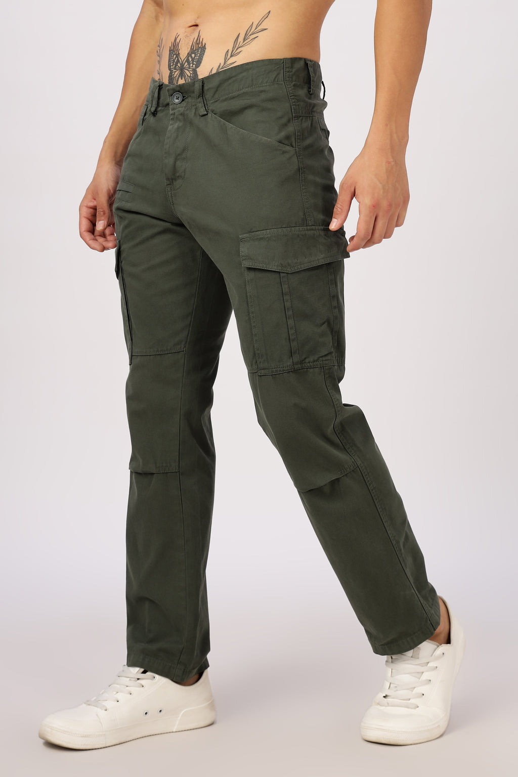 Men Dyed Bulky Cargo-Olive