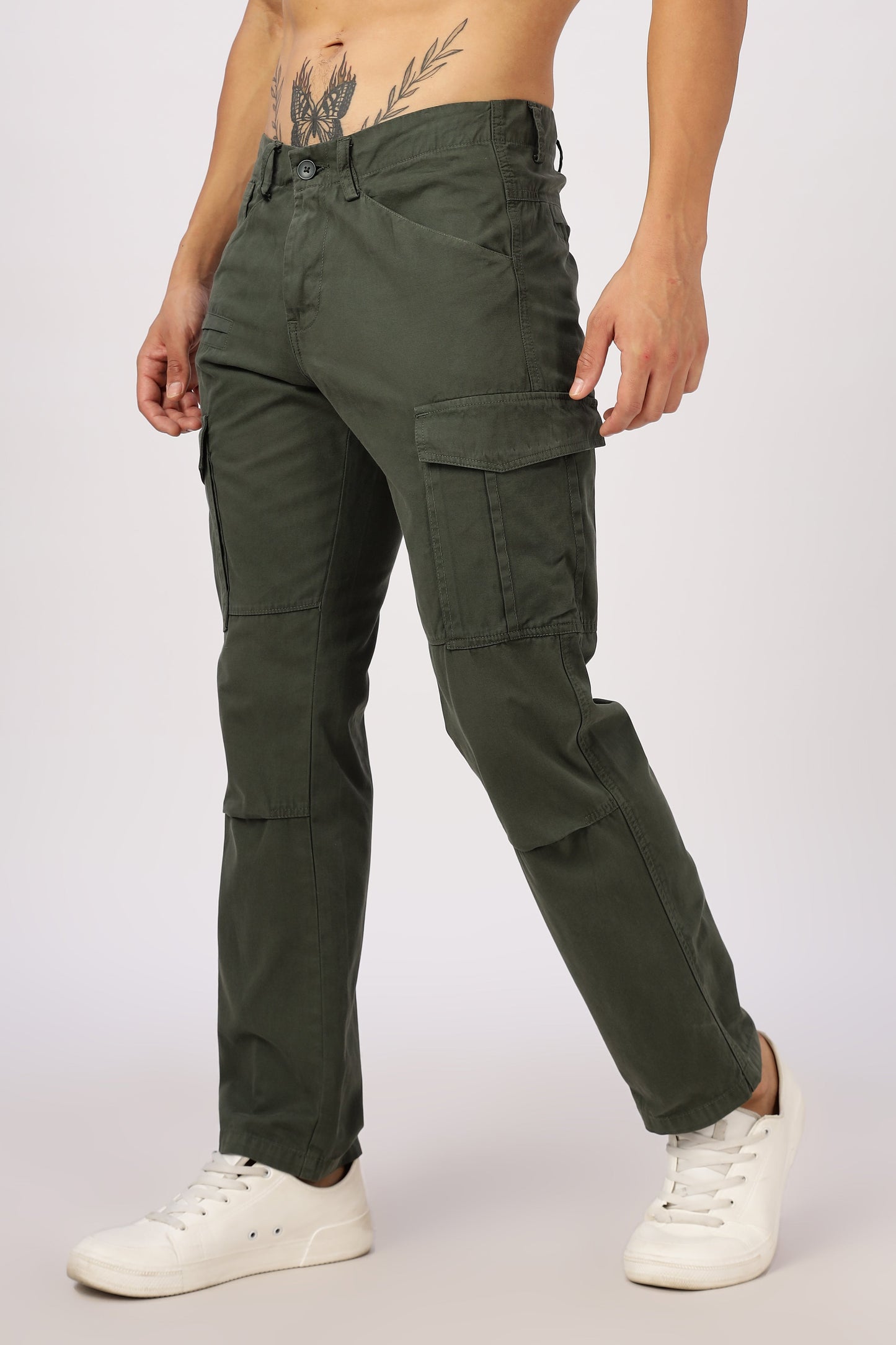 Men Dyed Bulky Cargo-Olive