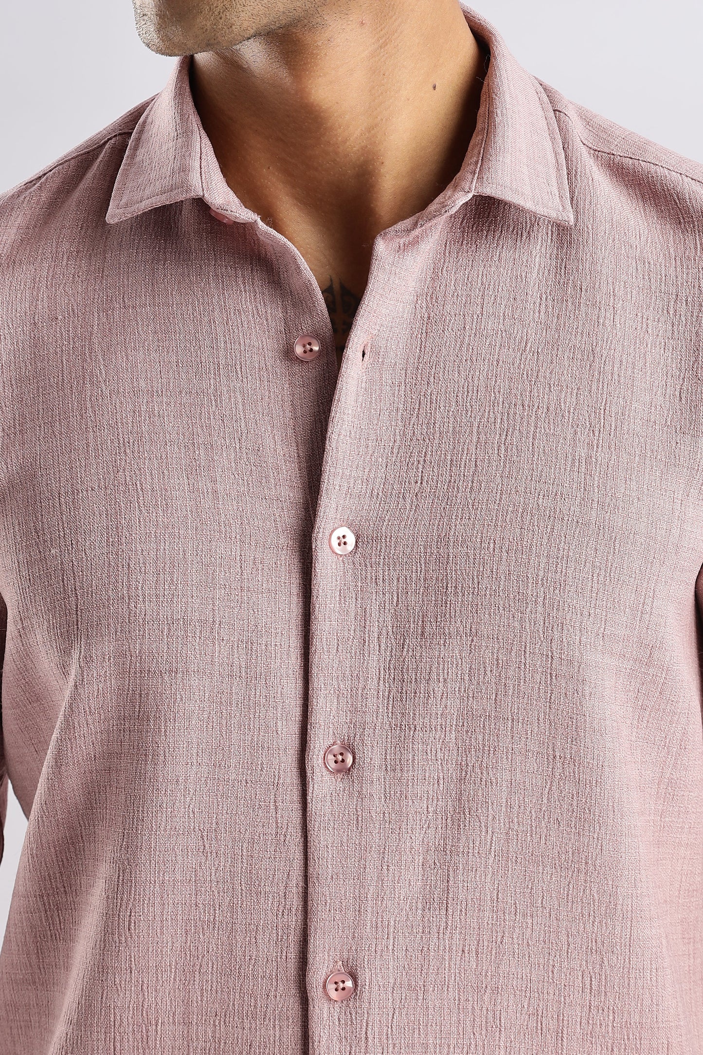 Men Air Like Linen Vintage Shirt-Pink