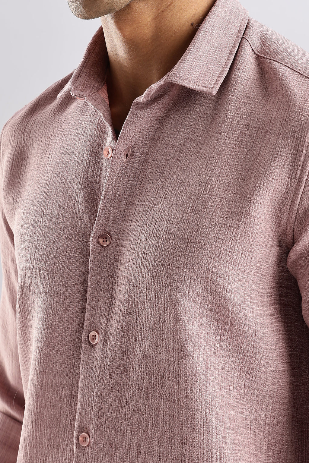 Men Air Like Linen Vintage Shirt-Pink
