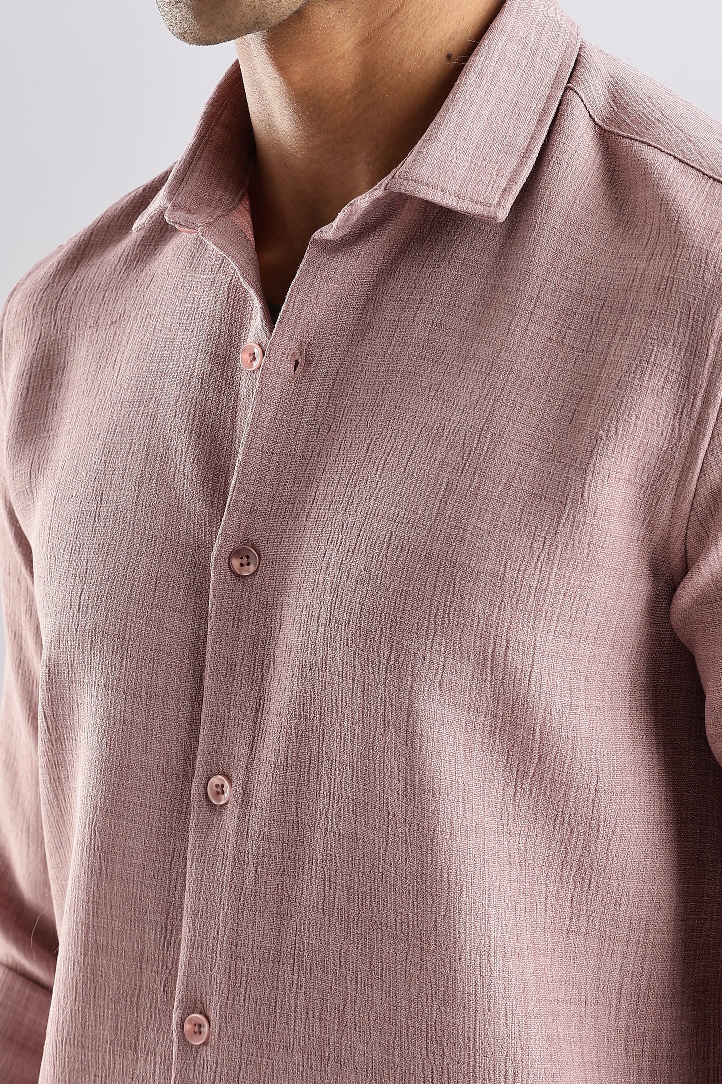 Men Air Like Linen Vintage Shirt-Pink