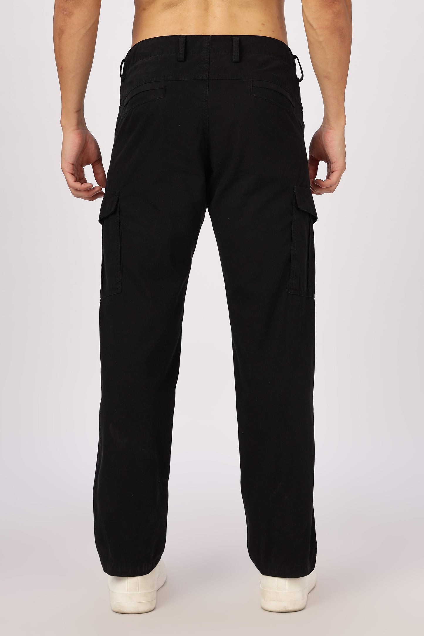 Men Dyed Bulky Cargo-Black