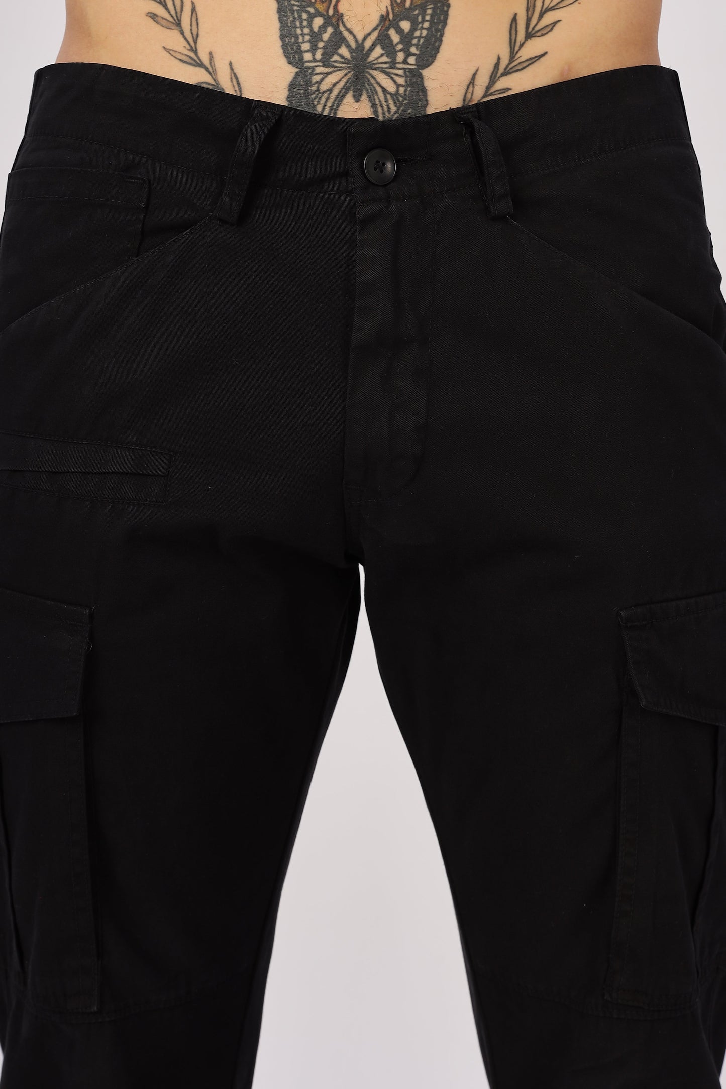 Men Dyed Bulky Cargo-Black