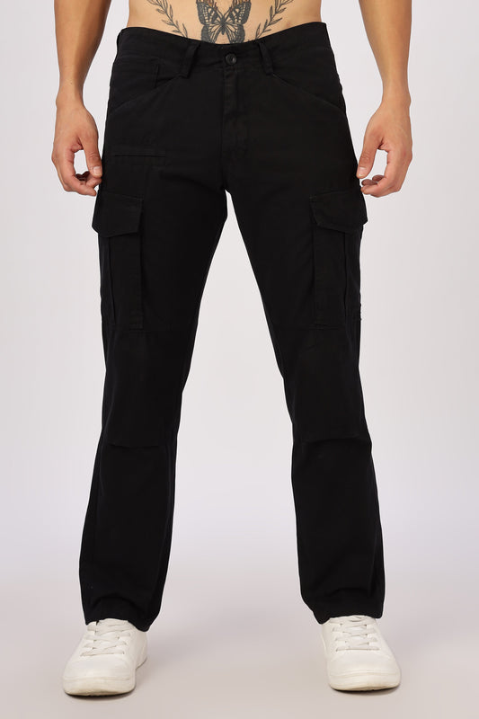 Men Dyed Bulky Cargo-Black