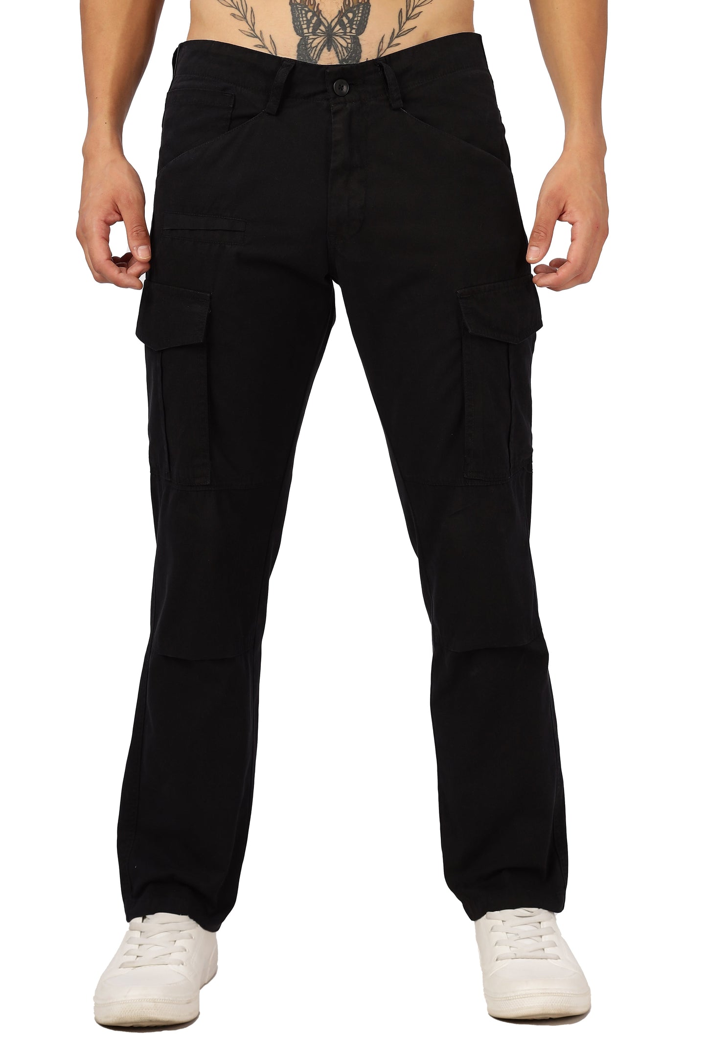 Men Dyed Bulky Cargo-Black