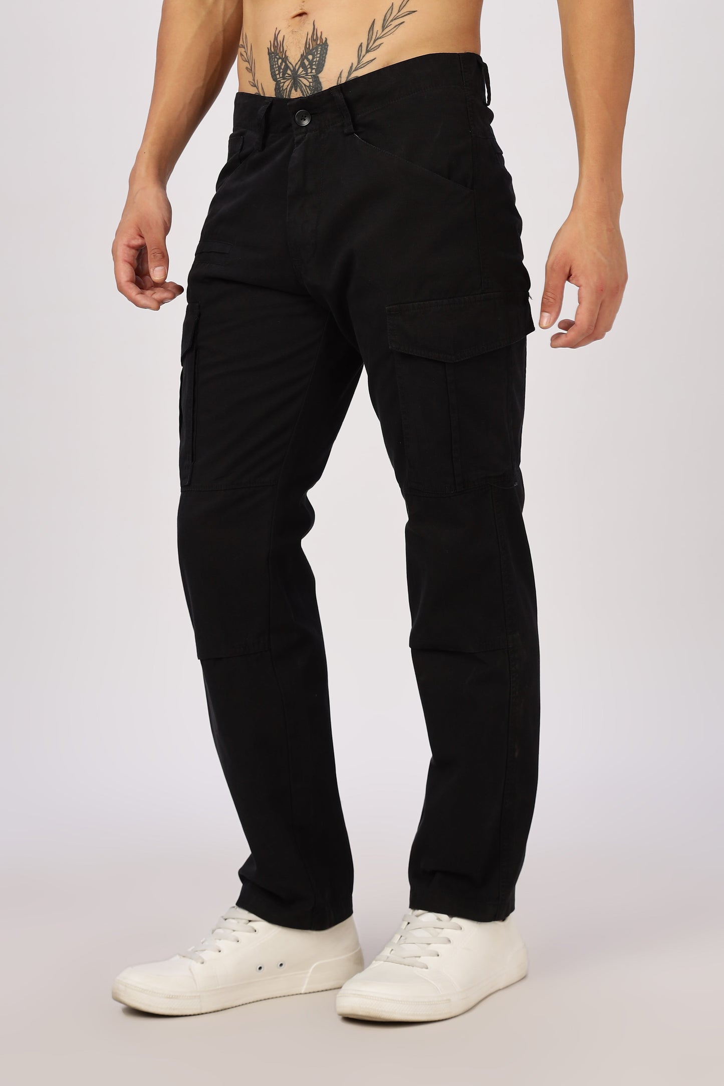Men Dyed Bulky Cargo-Black