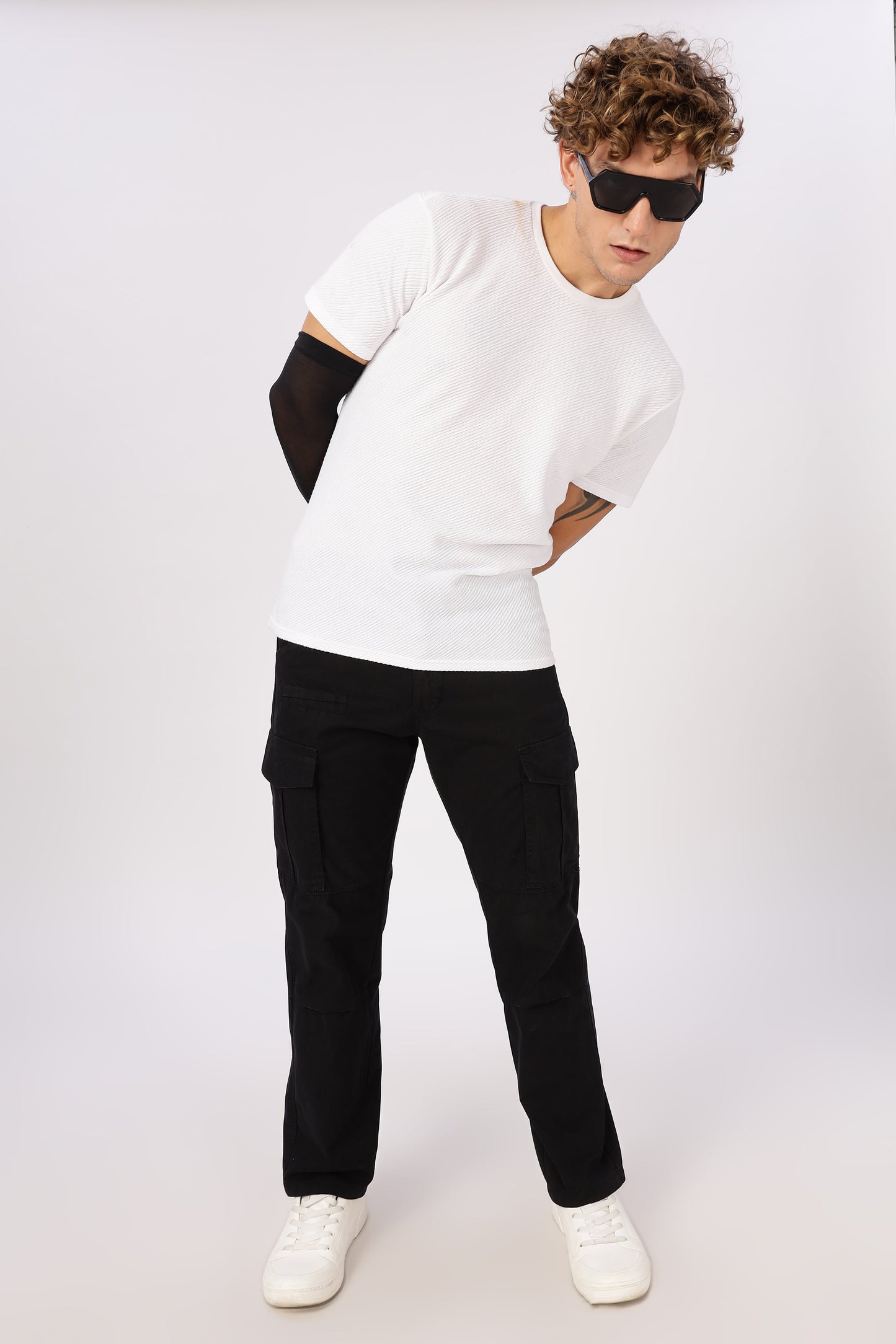 Men Dyed Bulky Cargo-Black