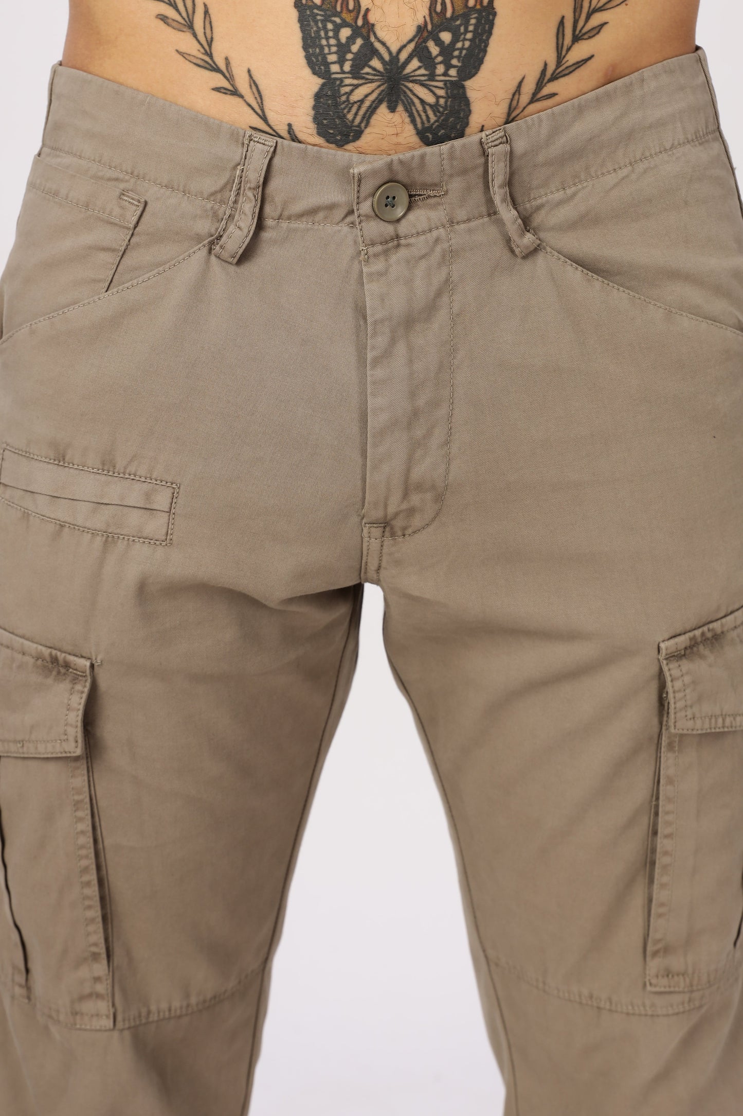 Men Dyed Bulky Cargo-Biscuit