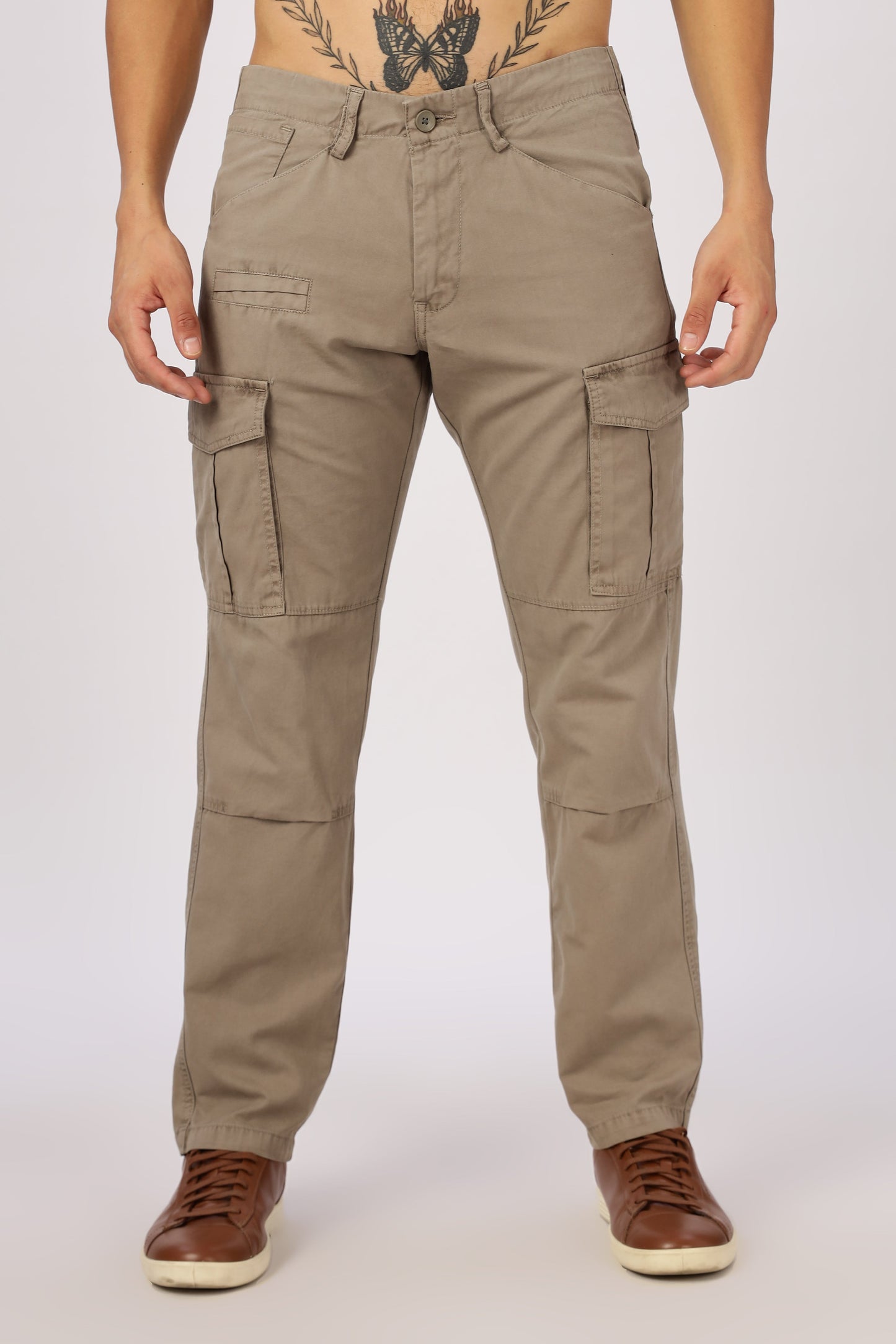 Men Dyed Bulky Cargo-Biscuit