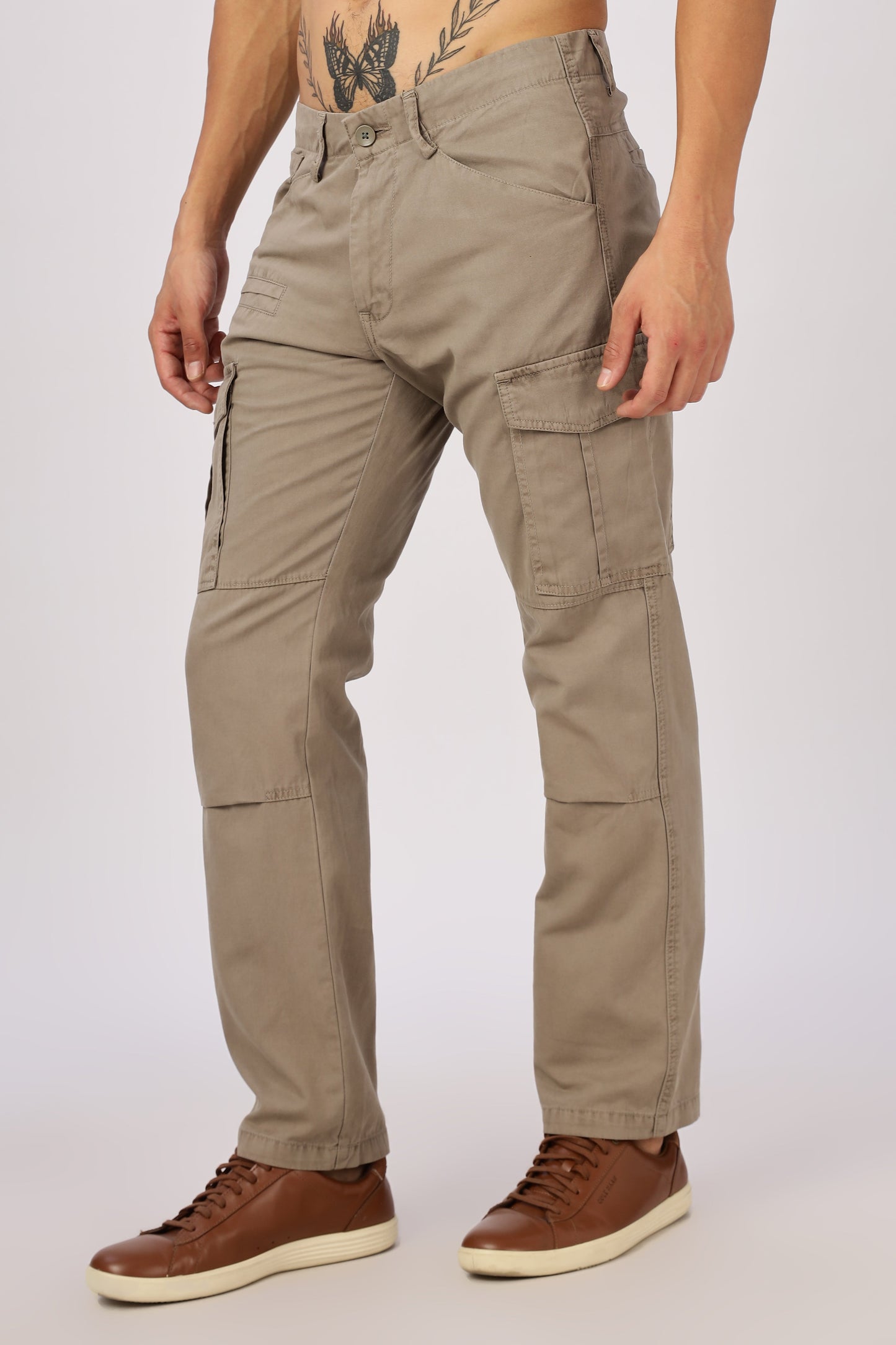 Men Dyed Bulky Cargo-Biscuit