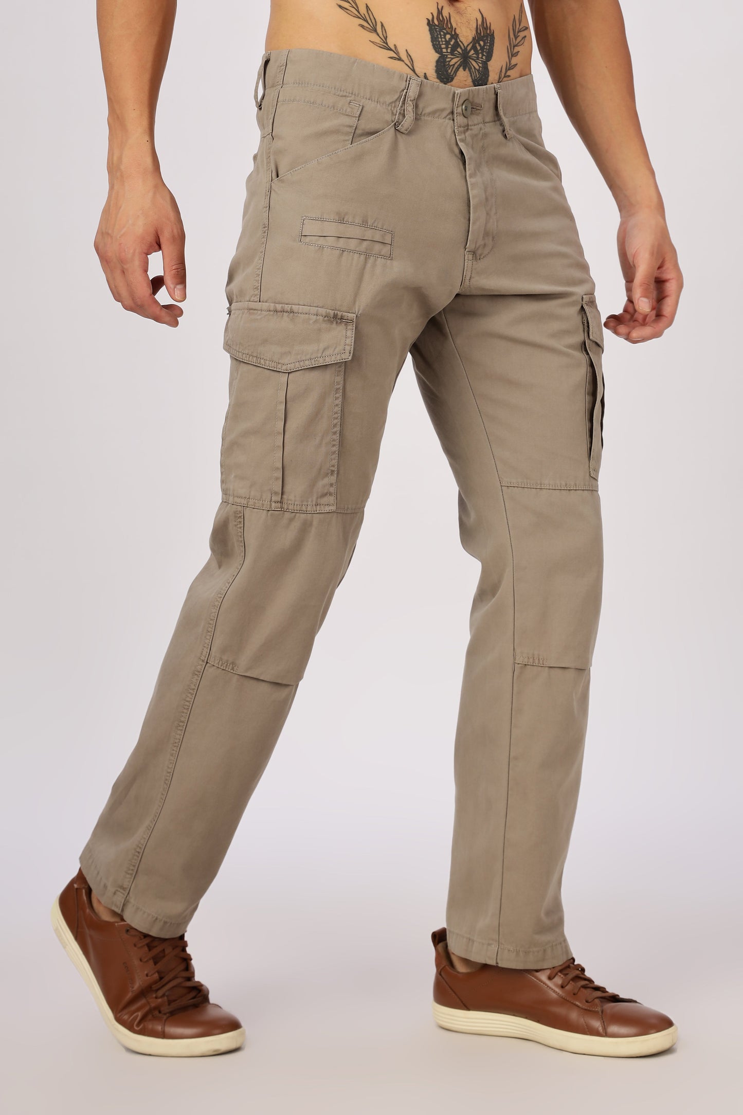 Men Dyed Bulky Cargo-Biscuit