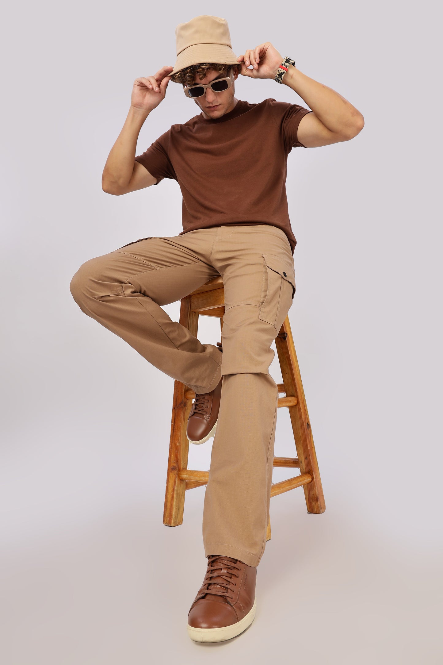 Men Ribstop Heavy duty Cargo-Khakhi