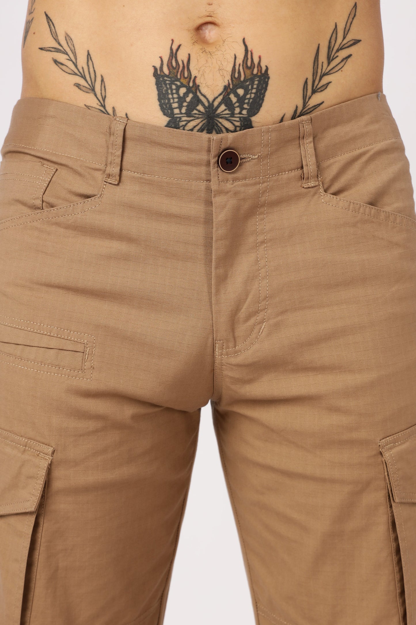 Men Ribstop Heavy duty Cargo-Khakhi