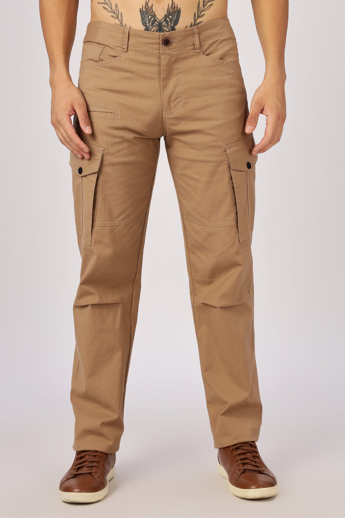 Men Ribstop Heavy duty Cargo-Khakhi